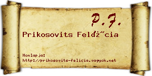 Prikosovits Felícia névjegykártya